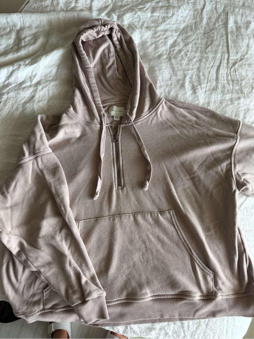 American Eagle - Oversized Lightweight Half-Zip Pullover Color: Mauve